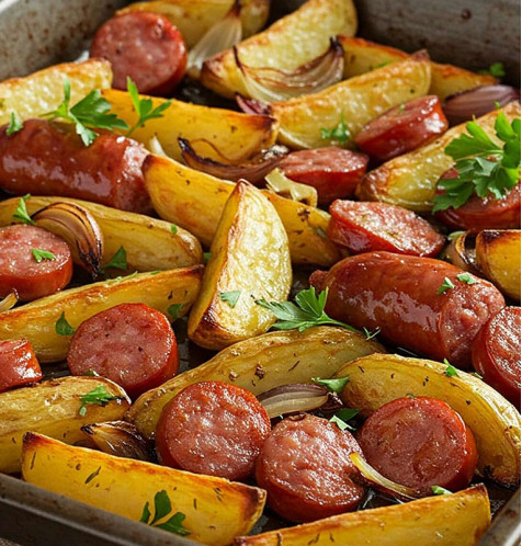 Carnati afumati cu cartofi copti facuti in casa BOLT