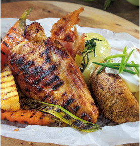 Piept de pui cu cartofi copti facuti in casa